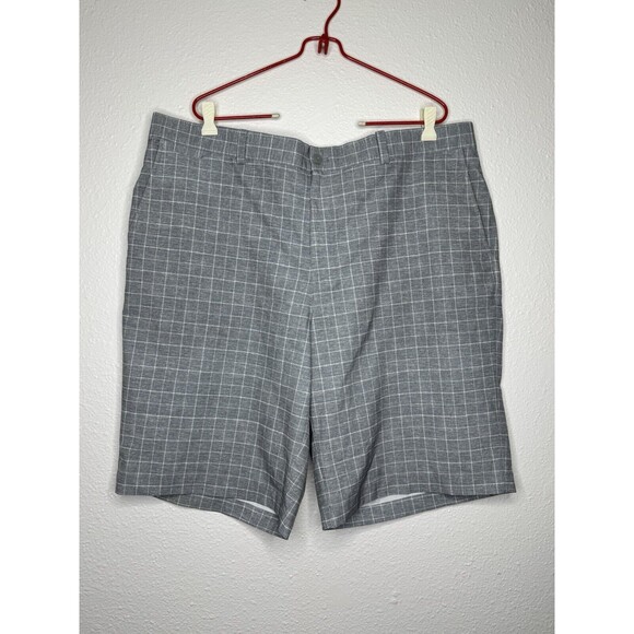 Nike Golf Shorts Dri Fit Performance Gray Plaid Athletic 11" INS Mens Size 40 - Picture 1 of 16